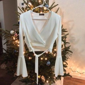 *FINAL PRICE* Faux Wrap Crop Top